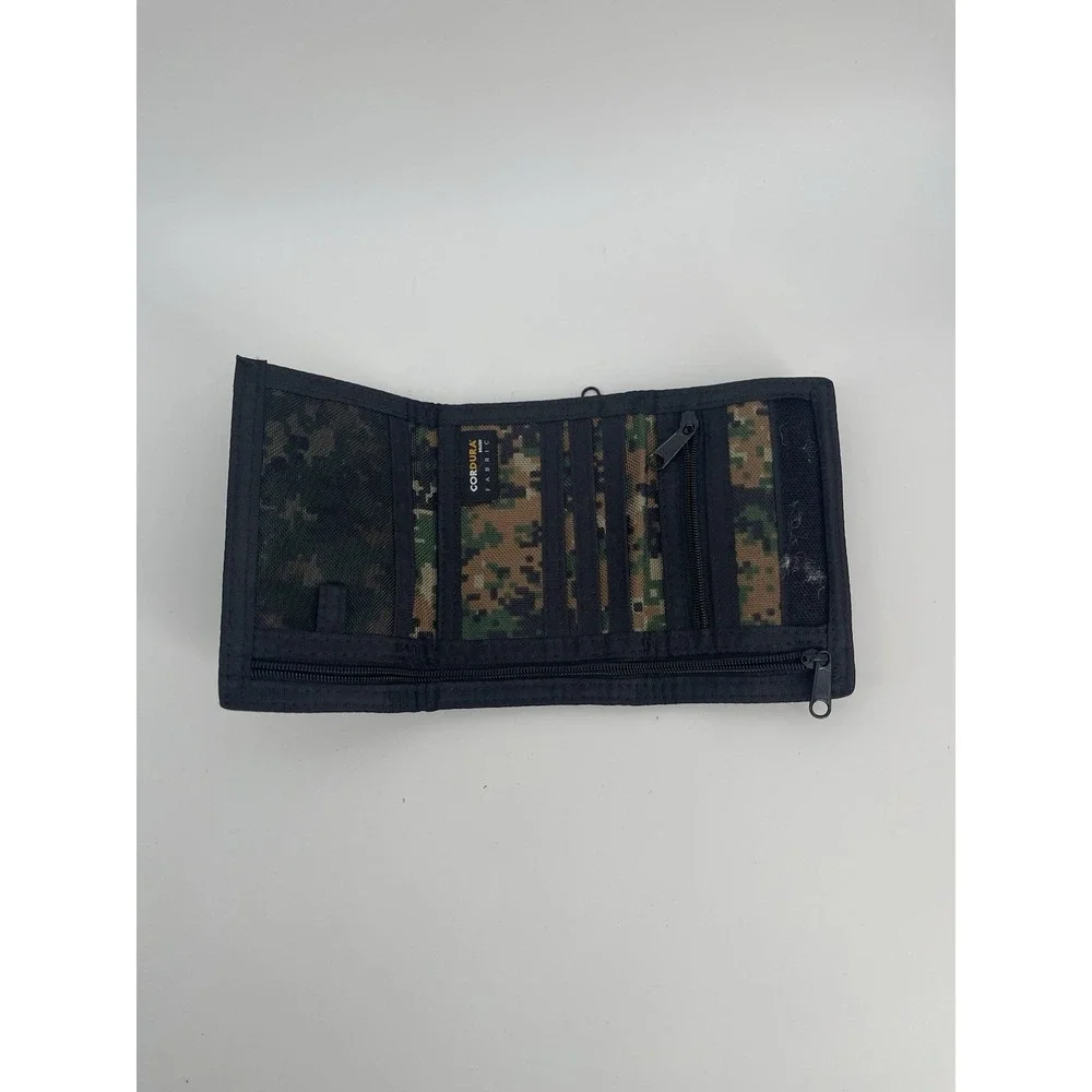 Rough Enough Camo Trifold Wallet Cordura Fabric USA Flag Outdoor Tactical Wallet